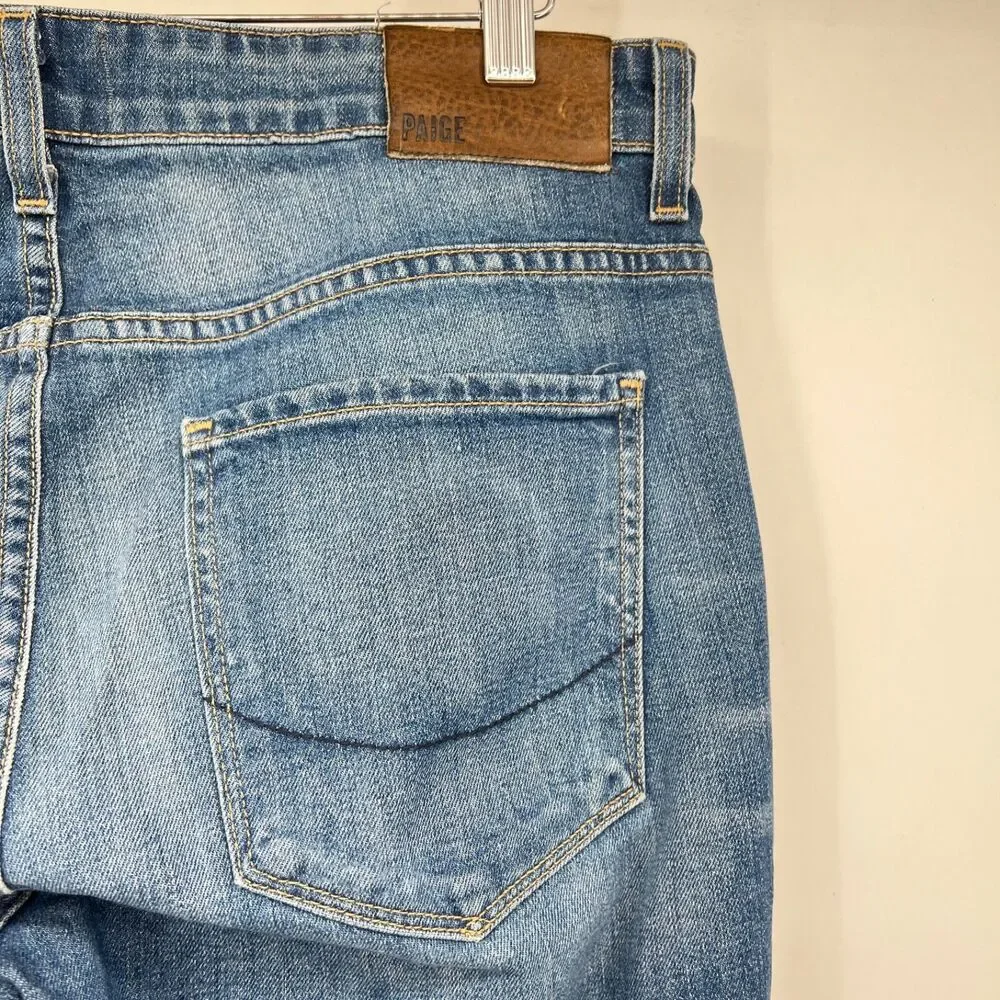 Paige Jeans Mens 32x31 Blue Normandie Straight Medium Wash Stretch Denim Pockets